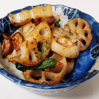 小松菜、椎茸、人参、れんこんの和風醤油炒め